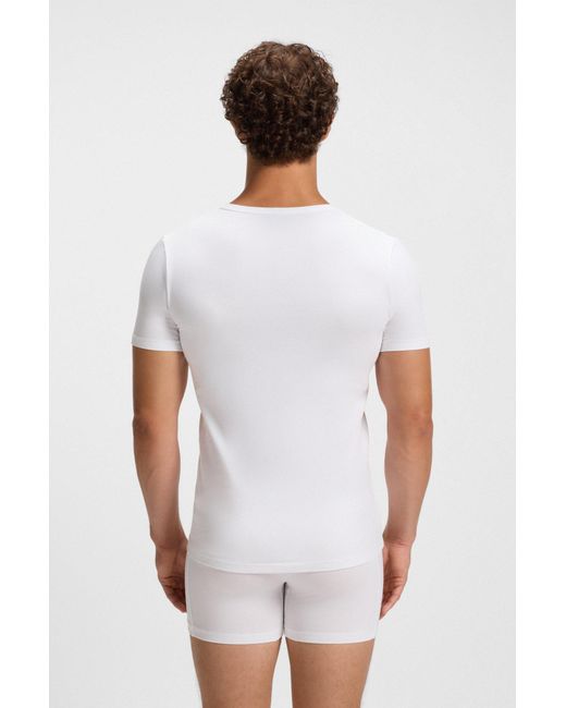 Boss Set Van Twee Slim-Fit T-Shirts Van Stretchkatoen in het White voor heren