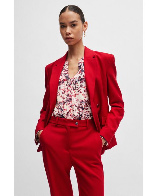 Boss Red Regular-fit Trousers In Virgin-wool Twill