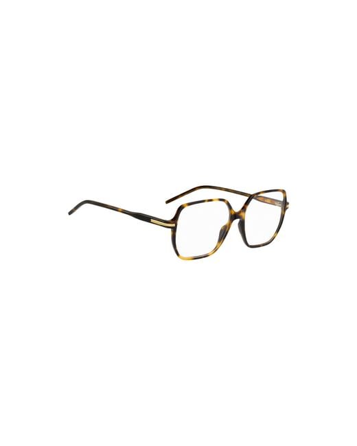 Boss Metallic Havana-Acetate Optical Frames With Rose--Tone Detail