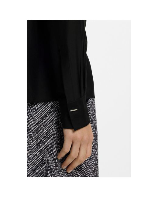 Boss Black Regular-Fit Tuxedo-Inspired Blouse With Pintuck Pleats