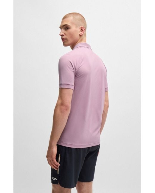 Boss Pink X Matteo Berrettini Waffle-fabric Polo Shirt for men