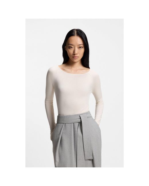 Boss Gray Double-Layered Jersey Top