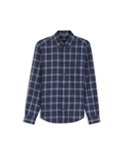 Boss Blue Regular-Fit Casual Shirt for men
