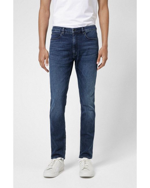 BOSS by Hugo Boss Mid-blue Skinny-fit Jeans In Used-effect Stretch Denim for men