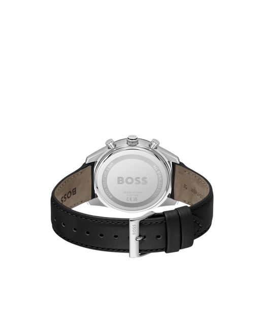 Boss Black Tourmaster-Dial Watch With Leather Strap for men