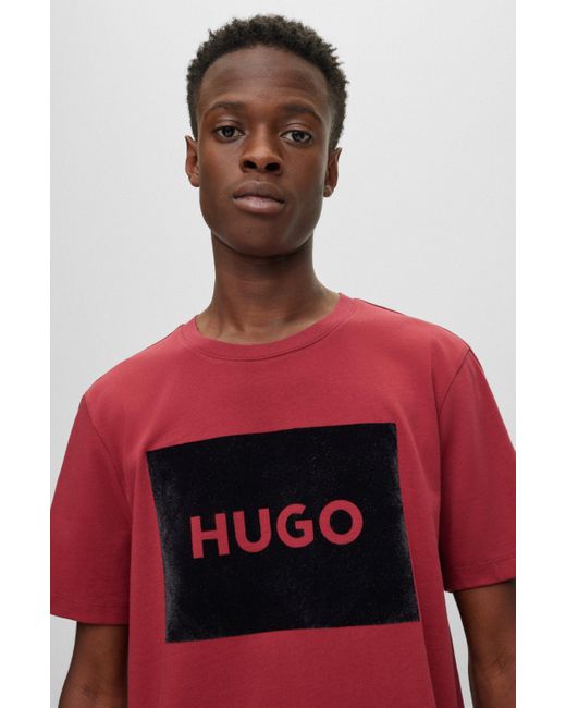BOSS by HUGO BOSS Cottonjersey Tshirt With Metalliceffect Logo in