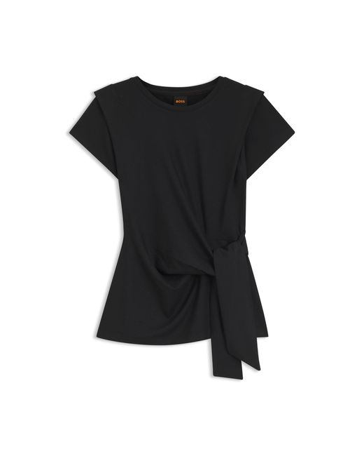 Boss Black Fitted T-Shirt With Waist Knot Detail