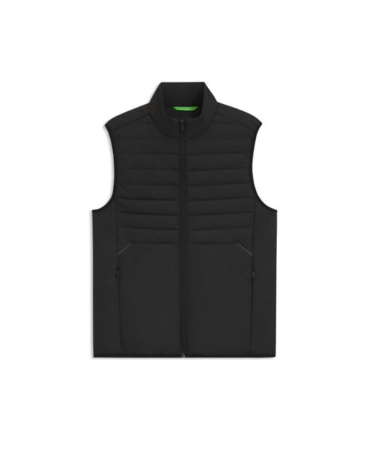 Boss Black Water-Repellent Gilet With Decorative Reflective Accents for men