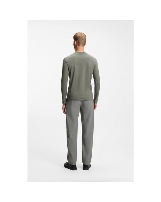 Boss Gray Long-Sleeved T-Shirt for men