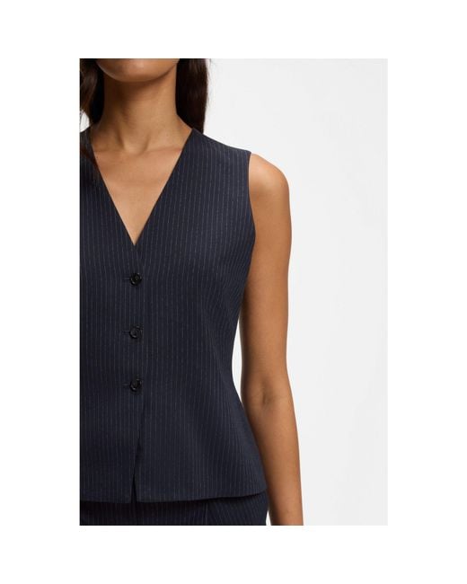 Boss Blue Slim-Fit Waistcoat