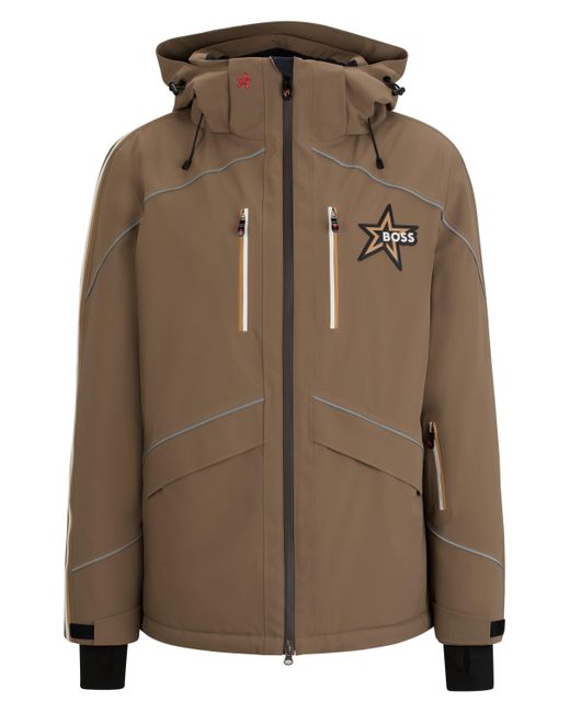 Boss Brown X Perfect Moment Hooded Down Ski Jacket With Special Branding for men