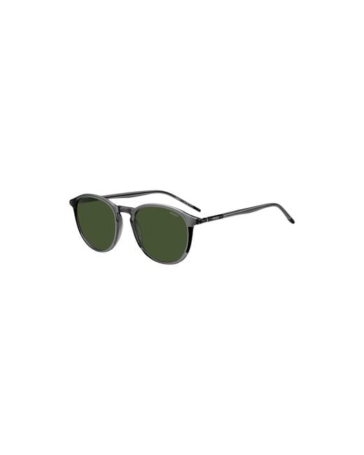 HUGO Green Acetate Sunglasses With Tubular Metal Temples for men