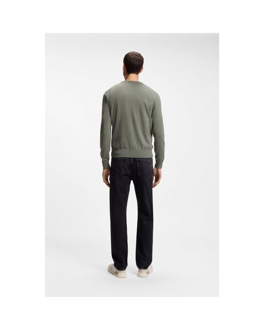Boss Gray Sweater With Logo Patch for men