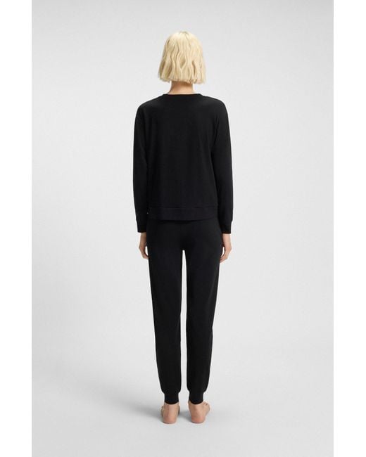 HUGO Pyjamatop Van Stretchkatoen Met Logoprint in het Black