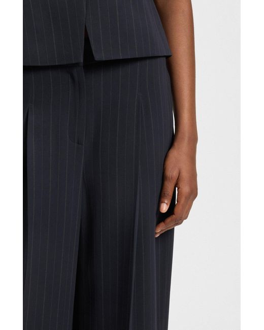 Boss Blue Extra Lange Nadelstreifenhose Mit Weitem Beinverlauf