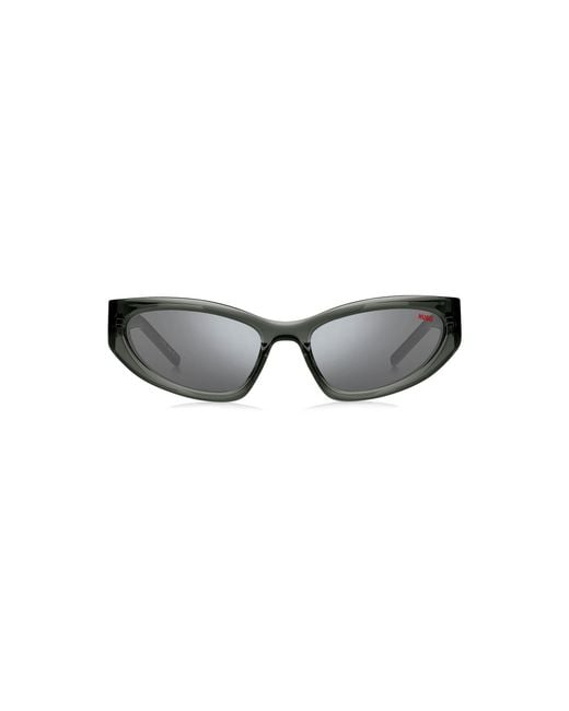 HUGO Black Gray-acetate Sunglasses With 3d Monogram Men's Eyewear for men