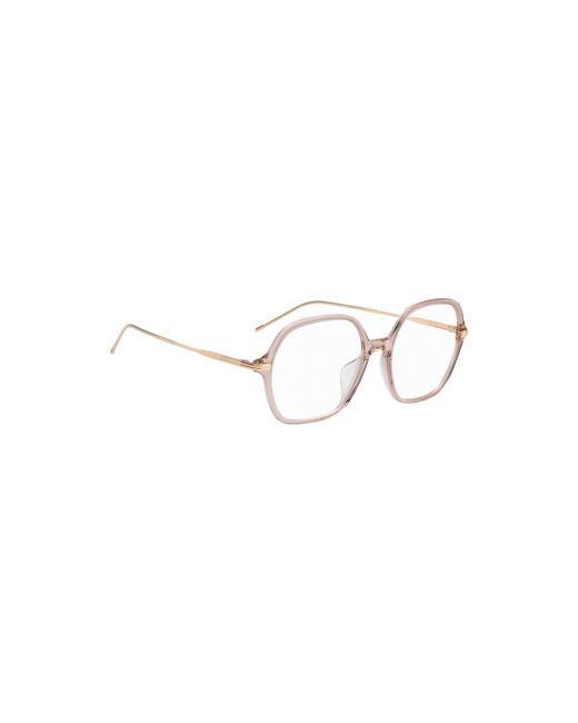 Boss Metallic Acetate Optical Frames With Temple Stripe