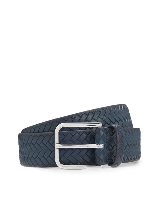 Ceinture En Cuir Tressé Avec Boucle À Ardillon Boss pour homme en coloris Blue