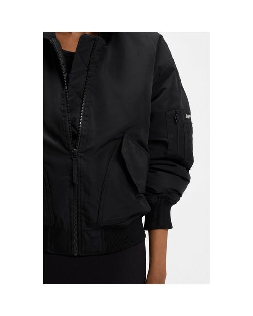 HUGO Black Water-Repellent Bomber Jacket With Zipped Sleeve Pocket