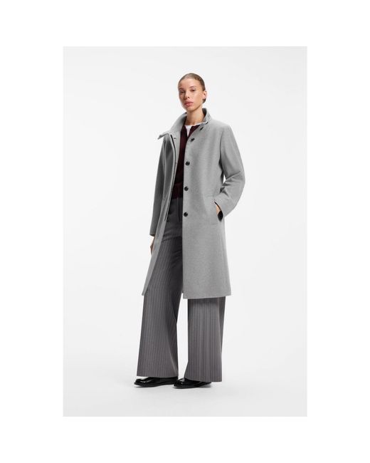 HUGO Gray Regular-Fit Coat