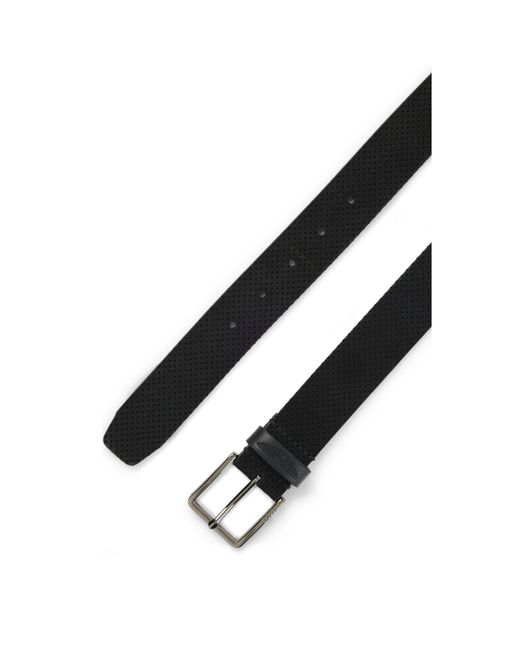 Boss Black X Aston Martin Perforated-Suede Belt With Logo for men