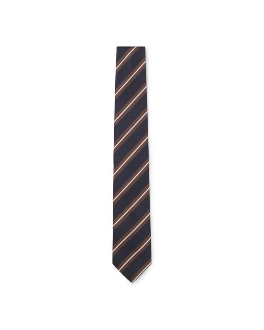 Boss Multicolor Silk-Blend Tie With Diagonal Stripes for men