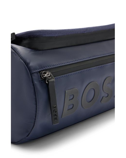 Boss Blue Logo-trimmed Washbag With Front Zipped Pocket for men
