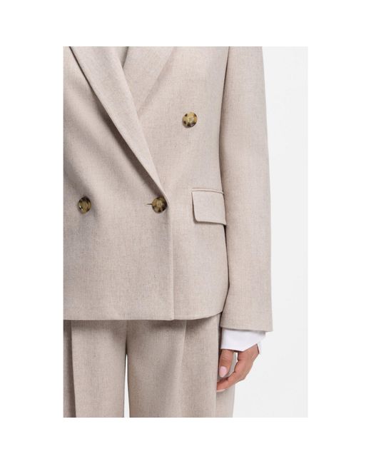 Boss Natural Double-Breasted Regular-Fit Blazer