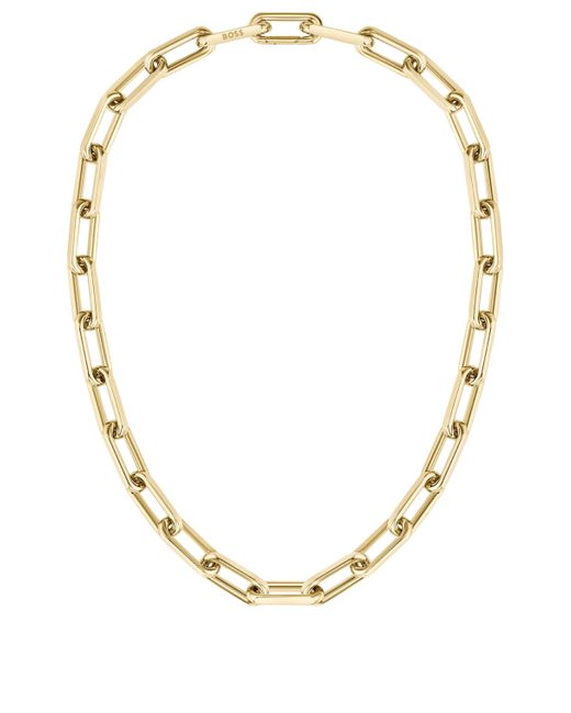 Boss Metallic Gold-tone Necklace With Branded Link