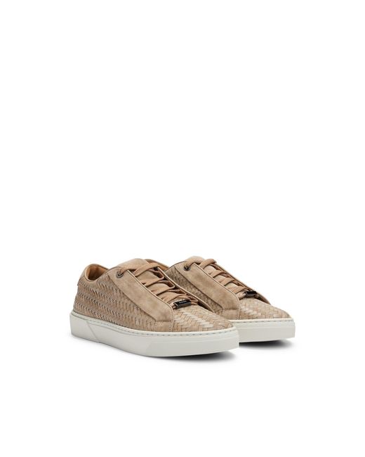 Boss Natural Gary Italian-Made Woven Trainers for men