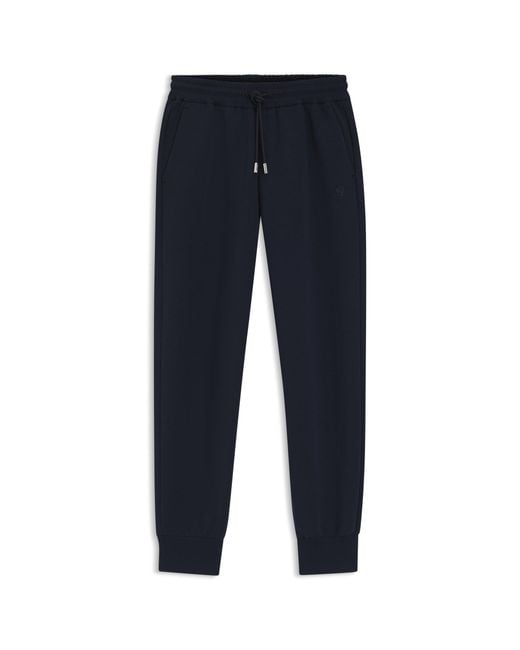 Boss Blue Relaxed-Fit Cotton-Blend Cuffed Tracksuit Bottoms