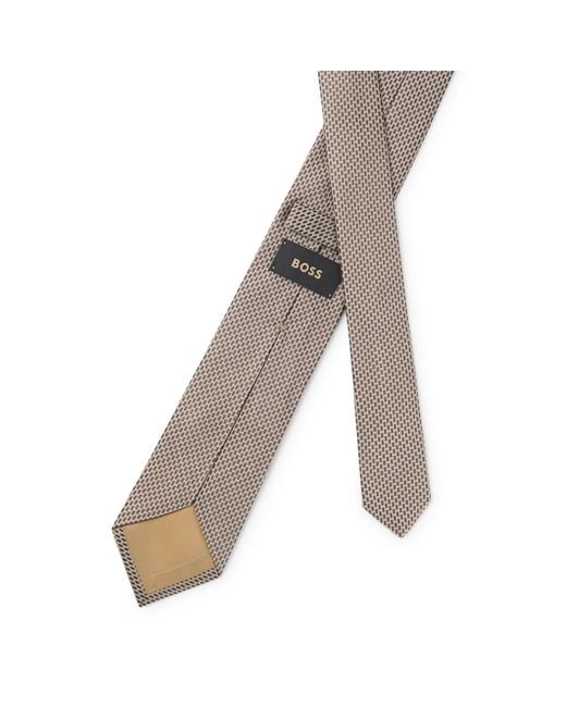 Boss Gray Patterned Tie for men