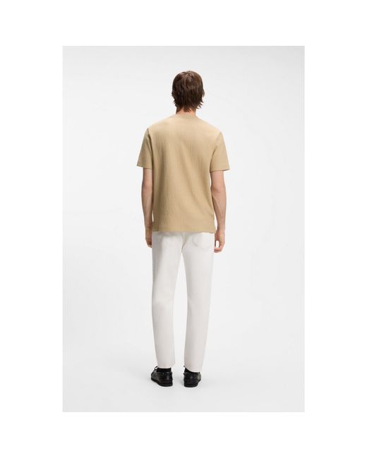HUGO Natural Cotton-Blend T-Shirt With Creased Effect for men