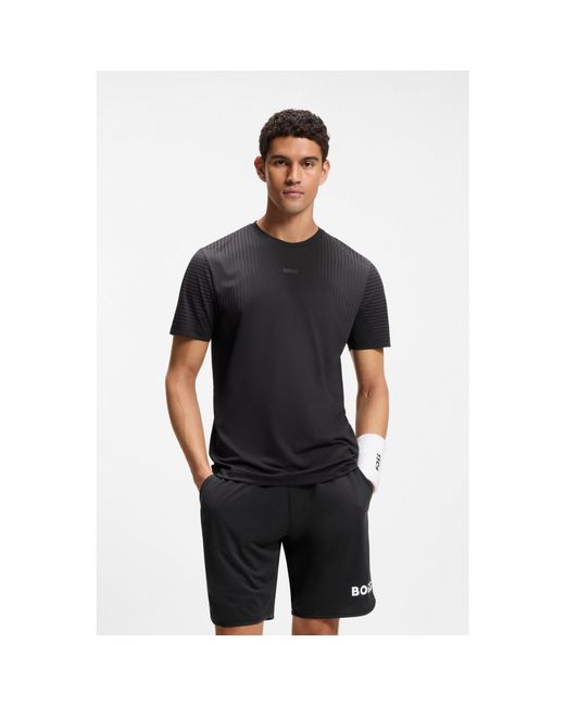 Boss Black Active Slim-Fit Quick-Dry T-Shirt With Reflective Details for men
