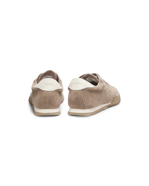 Boss Natural Suede Trainers With Leather Backtab