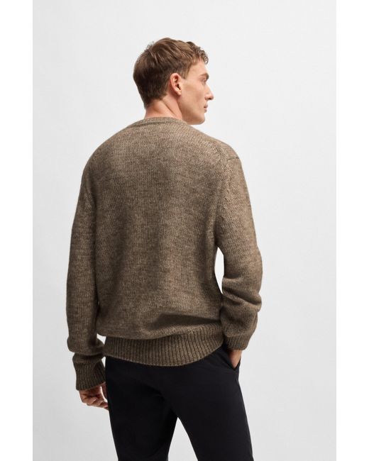 Boss Brown Selected By Beckham Sweater With Wool And Silk for men
