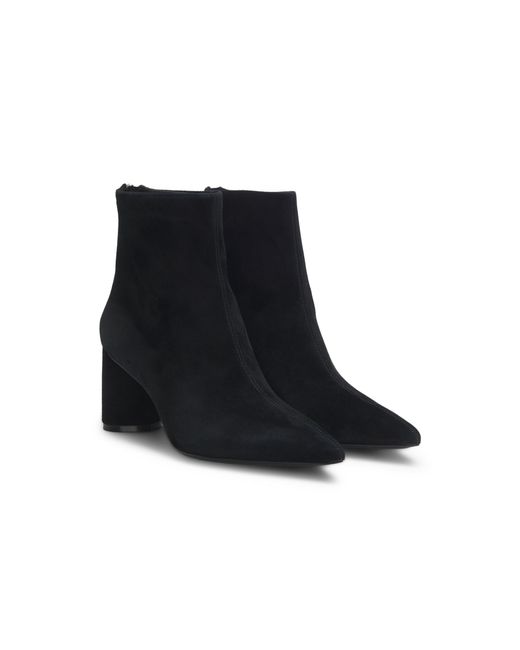 Boss Black Suede Boots With Block Heel