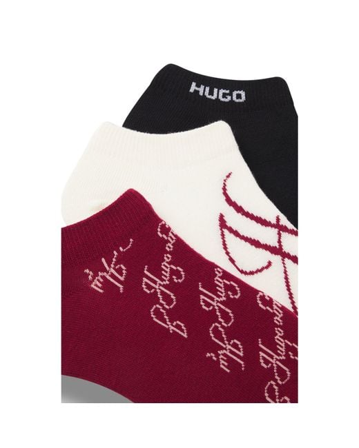 HUGO Red Three-Pack Of Ankle-Length Socks