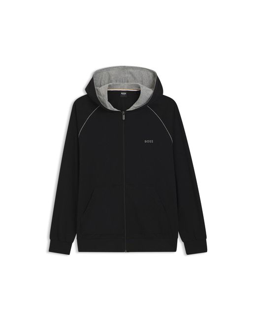 Boss Black Zip-Up Hoodie for men