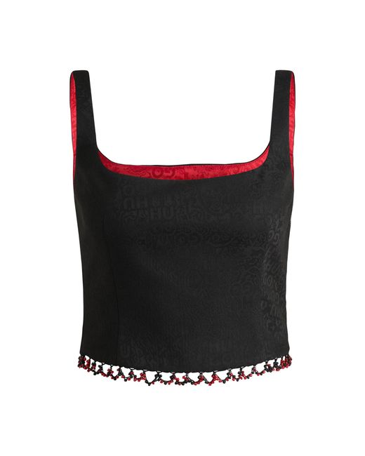 HUGO Black X Les Benjamins Sleeveless Top With Beaded Trim