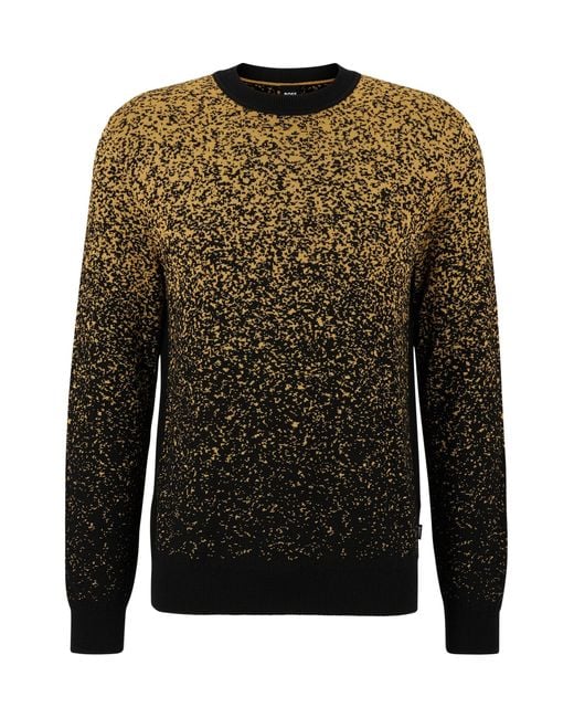 BOSS by HUGO BOSS Wool Regularfit Sweater With Blackandgold Degradé