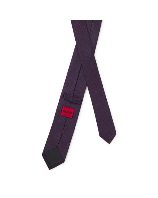 HUGO Purple Patterned Tie for men