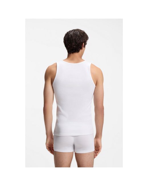 Boss White Three-Pack Of Underwear Vests for men