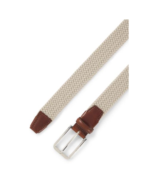 Boss Gray Woven Belt With Leather Facings for men