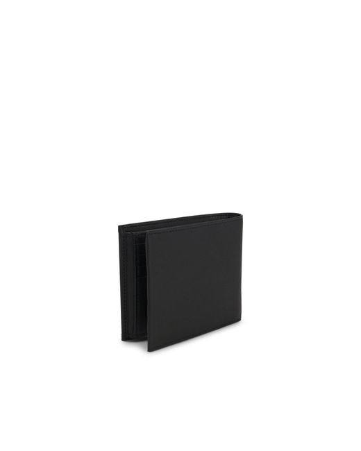 Boss Black Structured Trifold Wallet With Polished Logo Lettering for men
