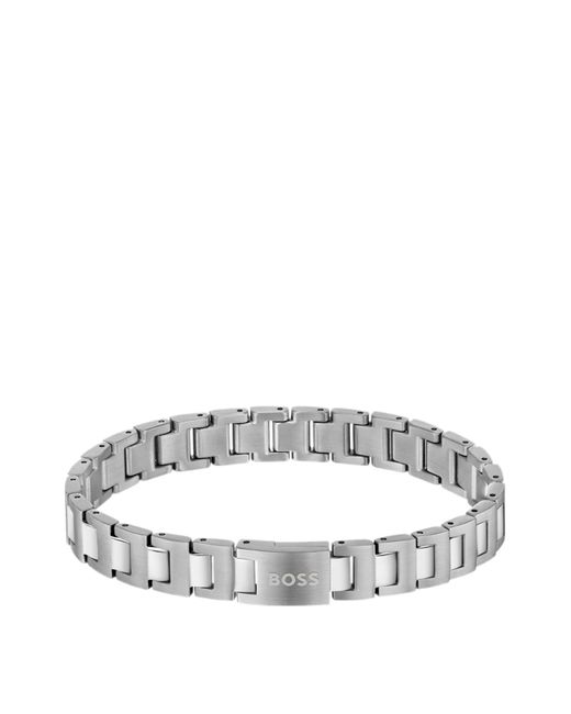 Boss Zilverkleurige Schakelarmband Met Logosluiting in het Multicolor voor heren