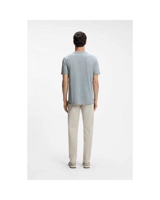 Boss Gray Cotton-Jersey T-Shirt With Logo Detail for men
