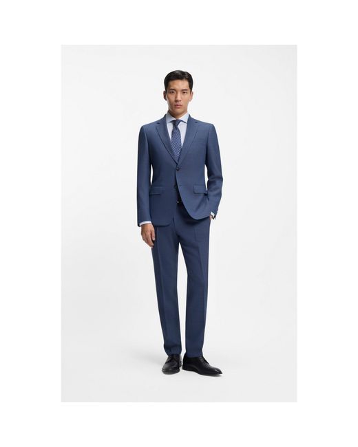 Boss Blue Two-Piece Slim-Fit Suit for men