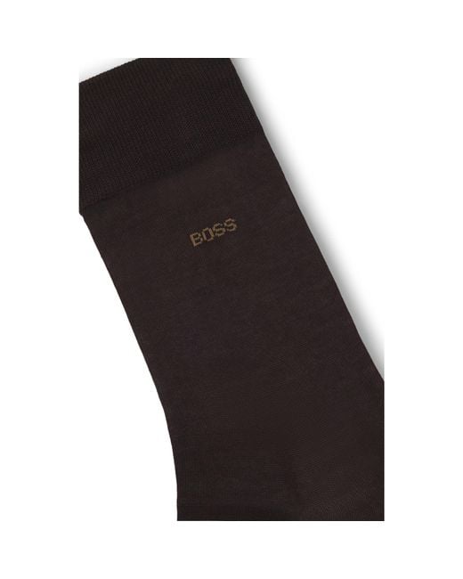 Boss Brown Regular-Length Logo Socks for men