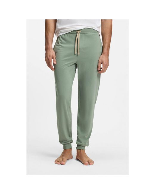 Boss Green Stretch-Cotton Tracksuit Bottoms With Embroidered Logo for men